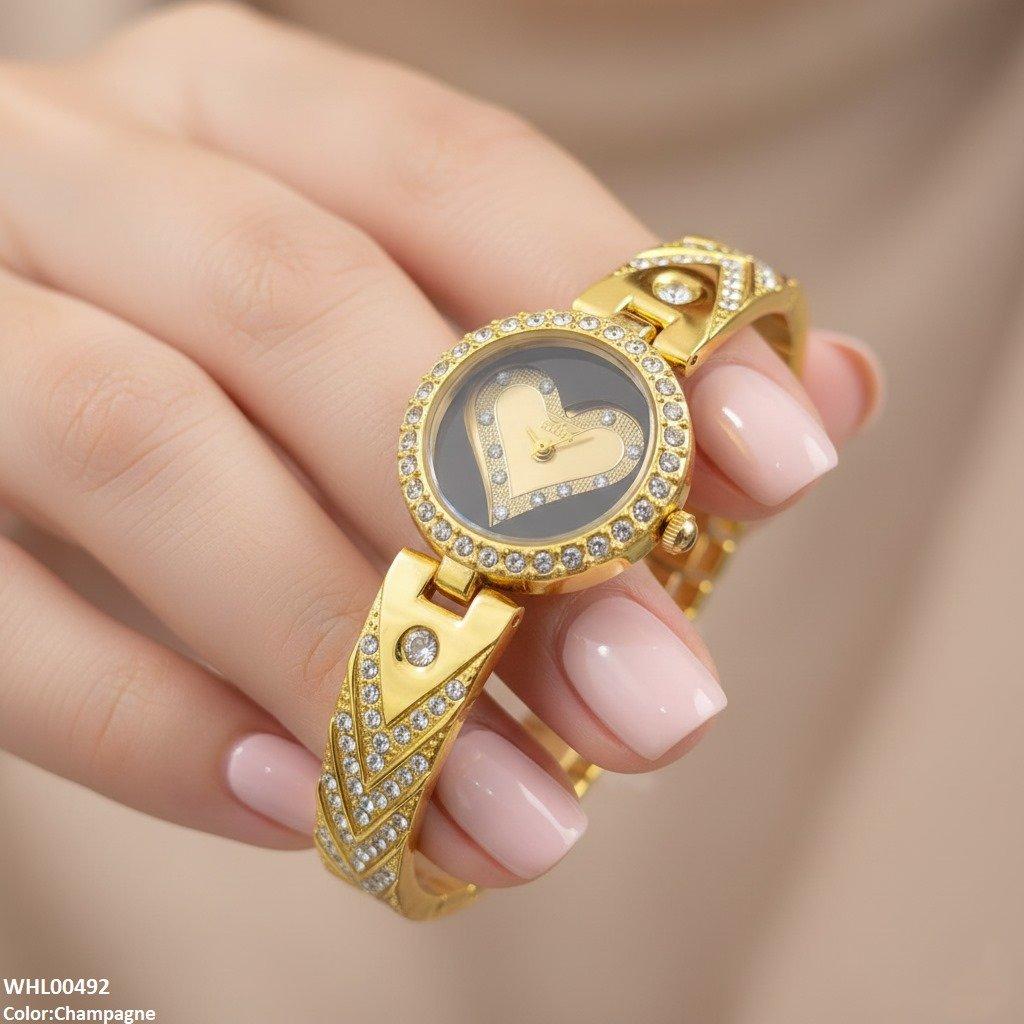 WHL00492 IWA Round Heart Dial Bracelet Women's Watch - WHL