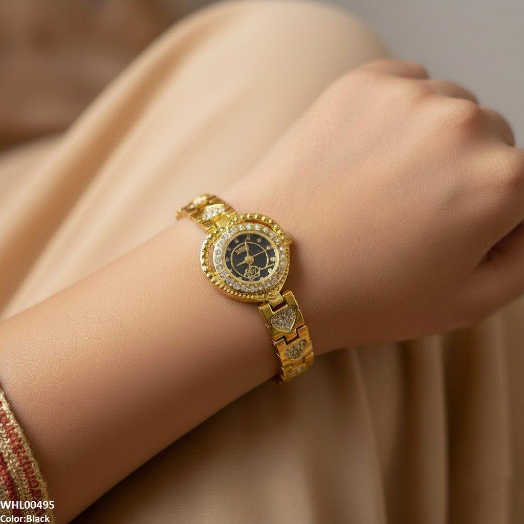 WHL00495 IWA Round Heart Flower Dial Women's Watch - WHL