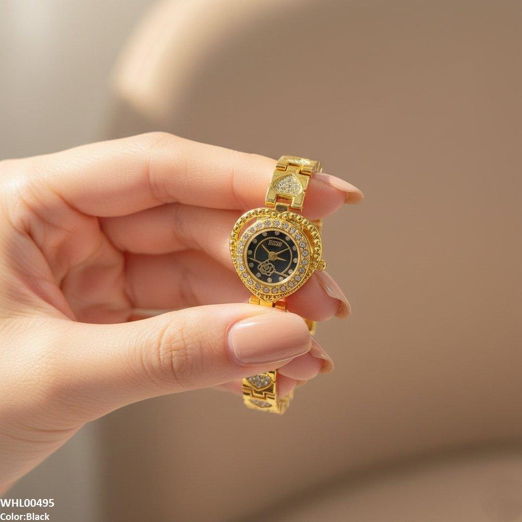 WHL00495 IWA Round Heart Flower Dial Women's Watch - WHL