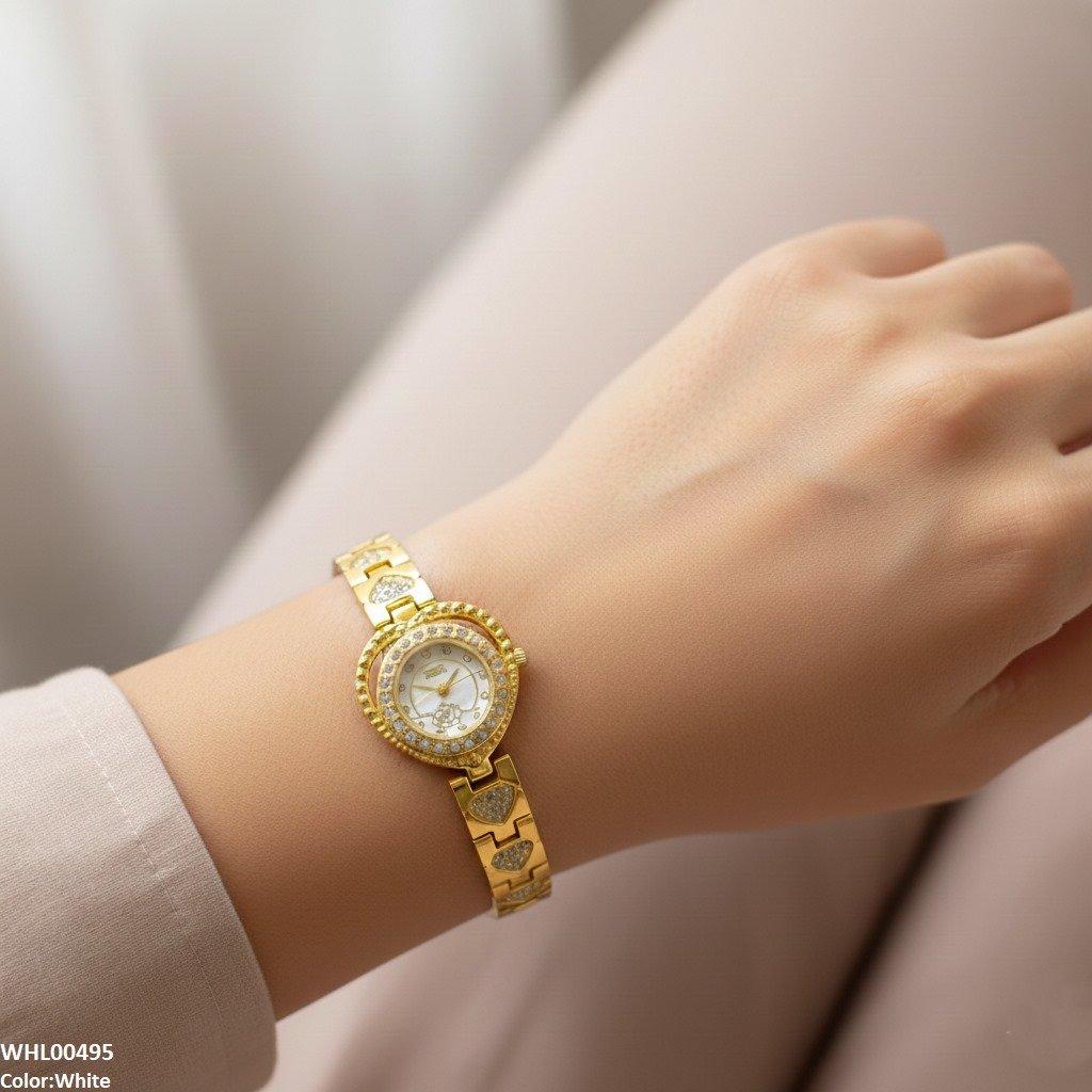 WHL00495 IWA Round Heart Flower Dial Women's Watch - WHL