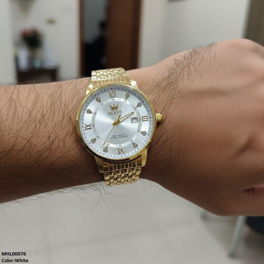 MHL00076 IWA Round Stone Dial Men's Watch - MHL