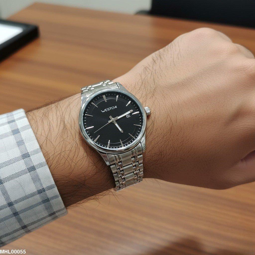 MHL00055 IWA Round Black Analog Dial Men's Watch - MHL