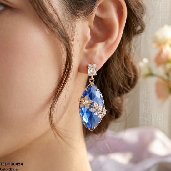 TEDH00454 QSJ Marquise/Leaf Zircon Earrings - TEDH