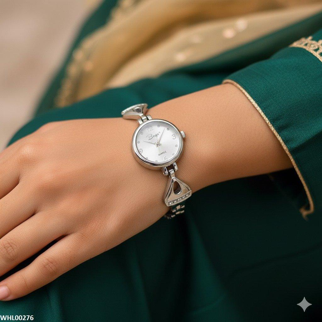 WHL00276 ZWA Round Rhinestone Link Bracelet Watch - WHL