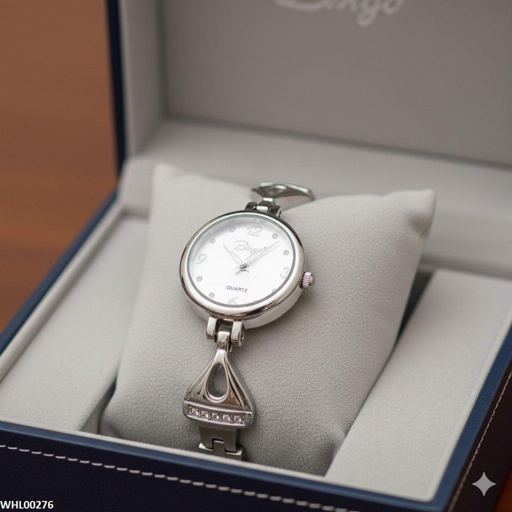 WHL00276 ZWA Round Rhinestone Link Bracelet Watch - WHL