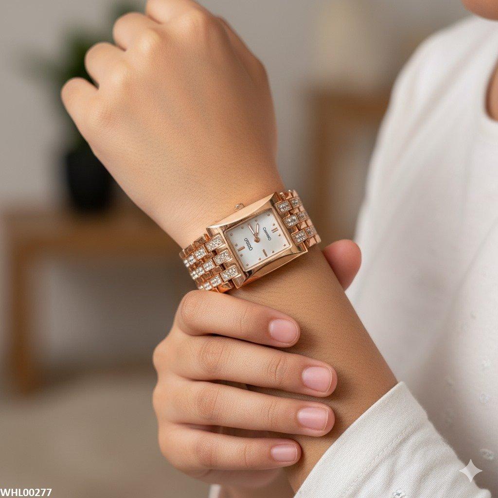 WHL00277 ZWA Rectangle Rhinestone Dial Watch - WHL