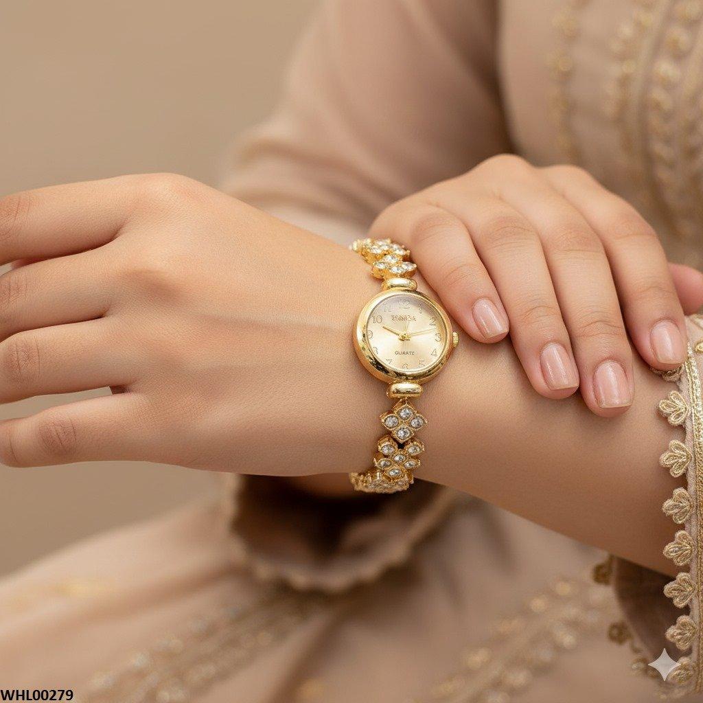 WHL00279 ZWA Round Dazzling Link Watch - WHL