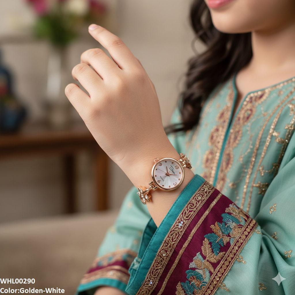 WHL00290 ZWA Round Flower Star Chain Watch - WHL