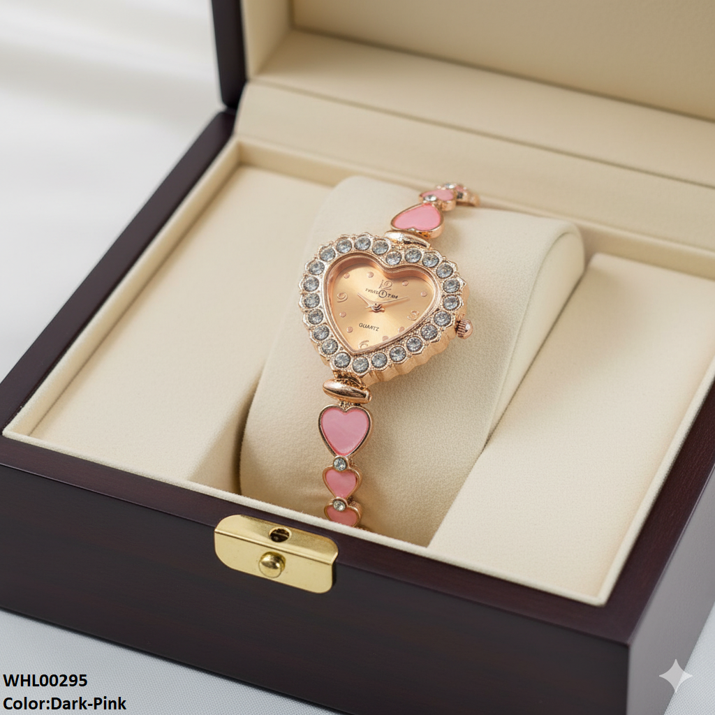 WHL00295 ZWA Heart Round Stone Watch Adjustable - WHL