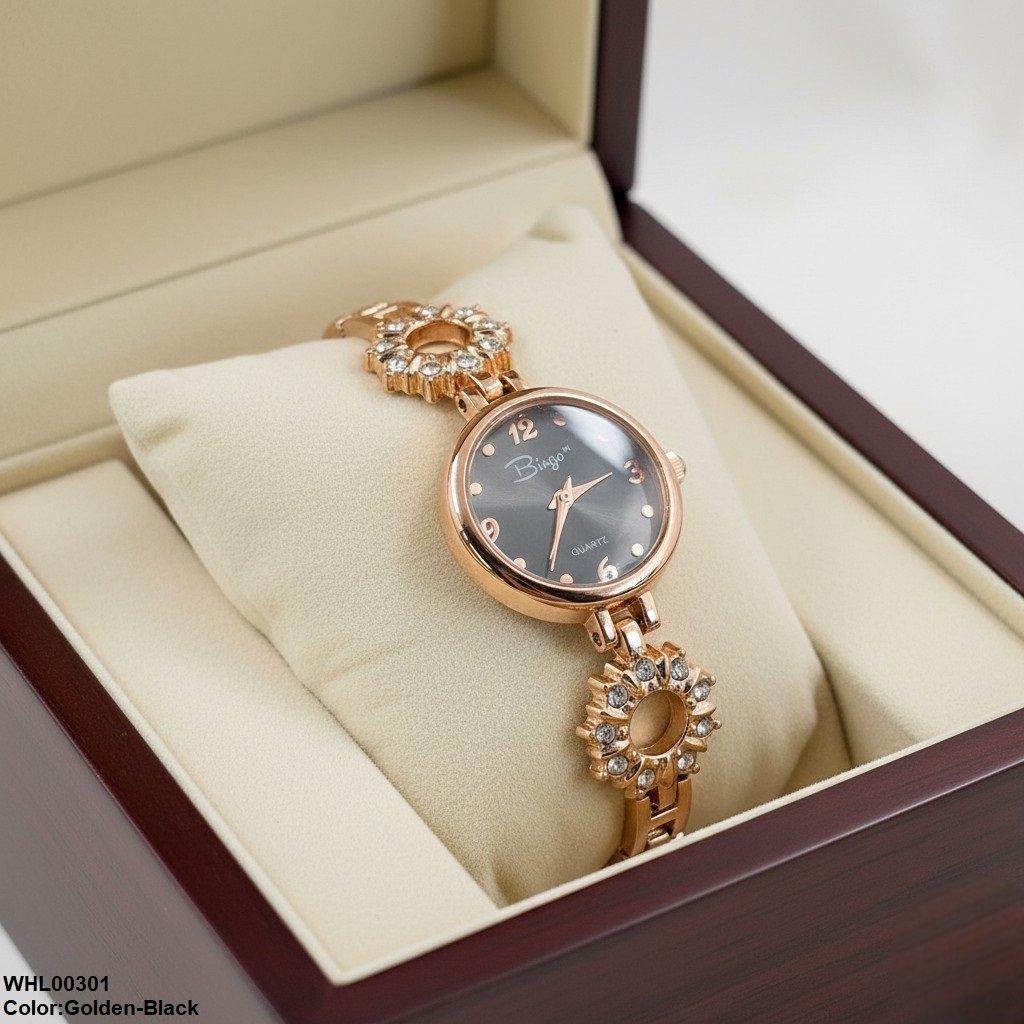 WHL00301 ZWA Round Circle Stone Chain Watch - WHL