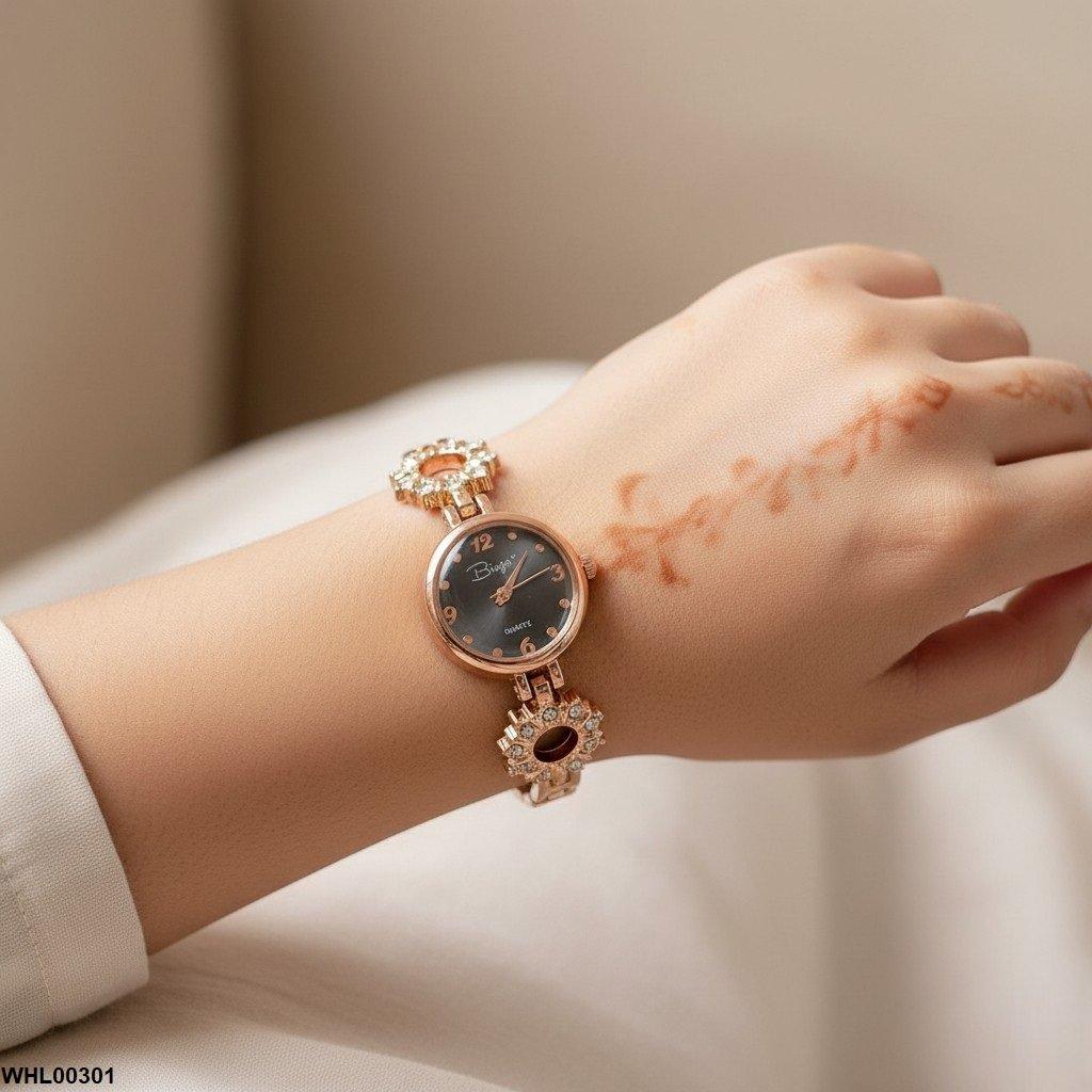 WHL00301 ZWA Round Circle Stone Chain Watch - WHL