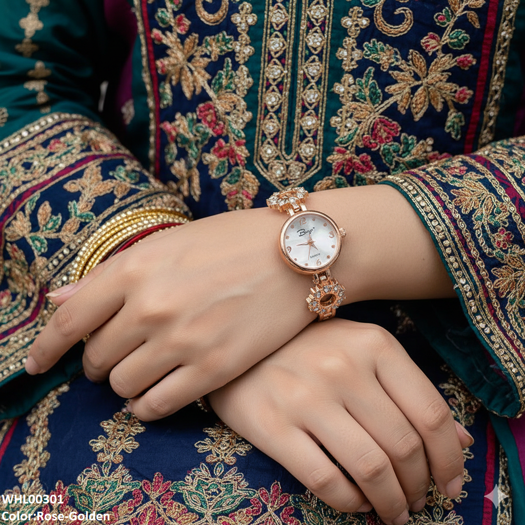 WHL00301 ZWA Round Circle Stone Chain Watch - WHL