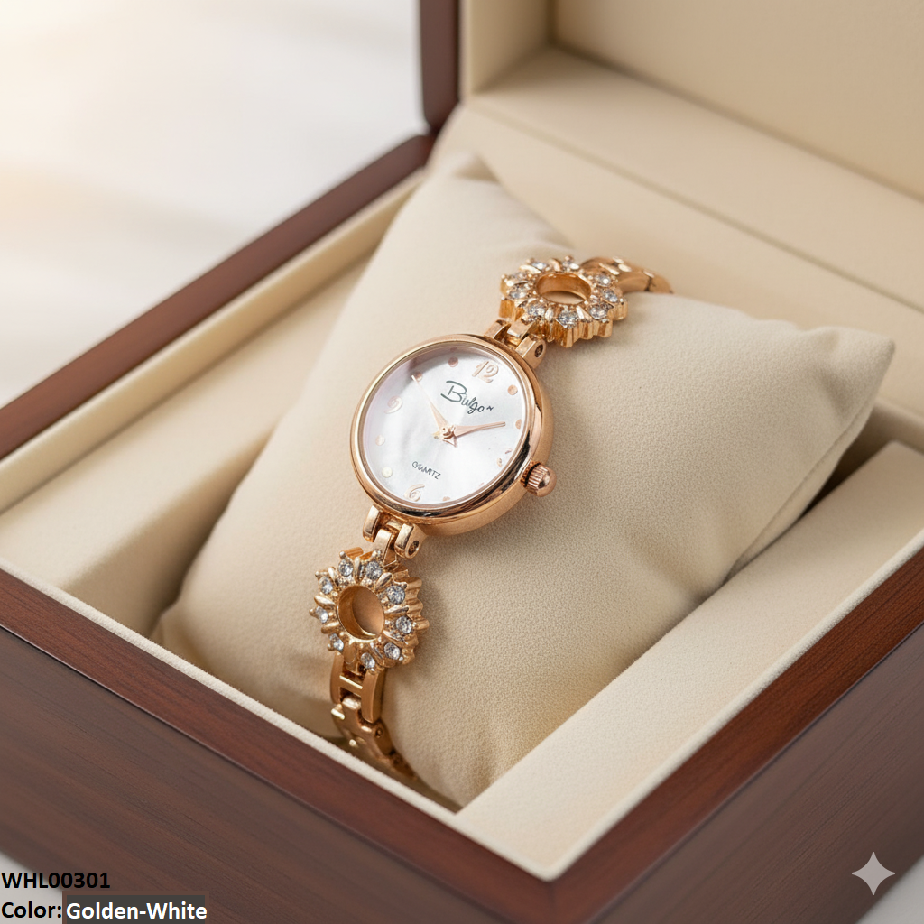 WHL00301 ZWA Round Circle Stone Chain Watch - WHL