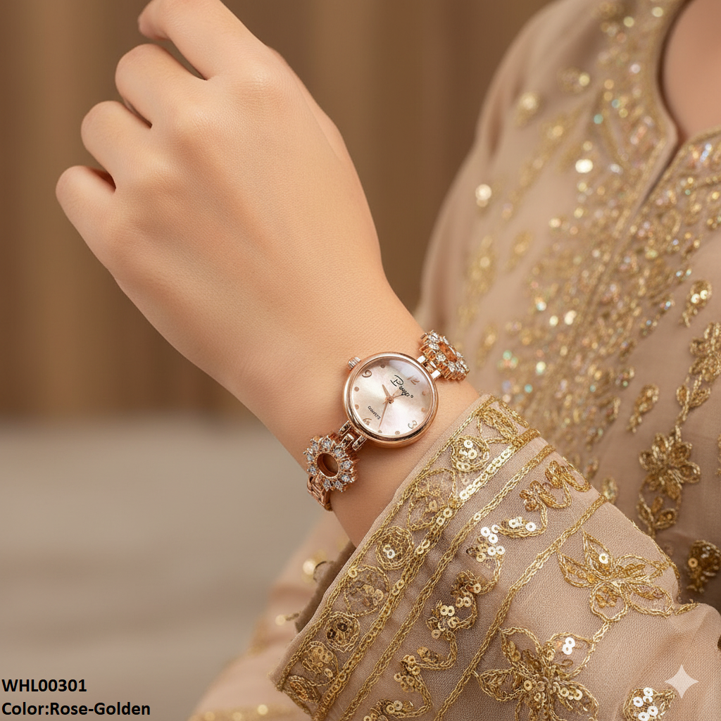 WHL00301 ZWA Round Circle Stone Chain Watch - WHL