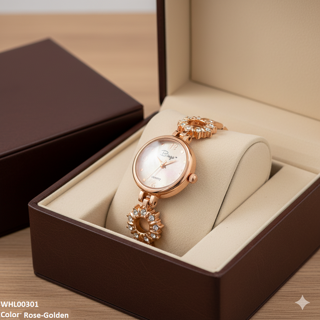 WHL00301 ZWA Round Circle Stone Chain Watch - WHL