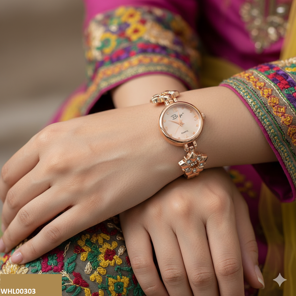 WHL00303 ZWA Round Star Stone Chain Watch - WHL