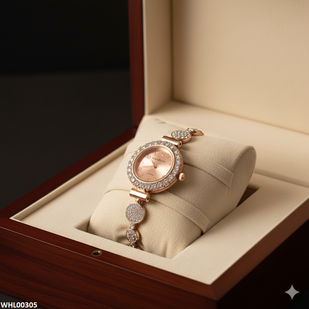 WHL00305 ZWA Round Stone Braclete Adjustable Watch - WHL