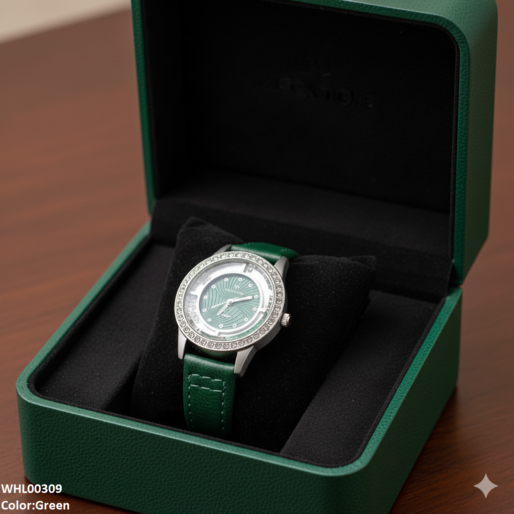WHL00309 ZWA Round Shine Dial Leather Strap Watch - WHL