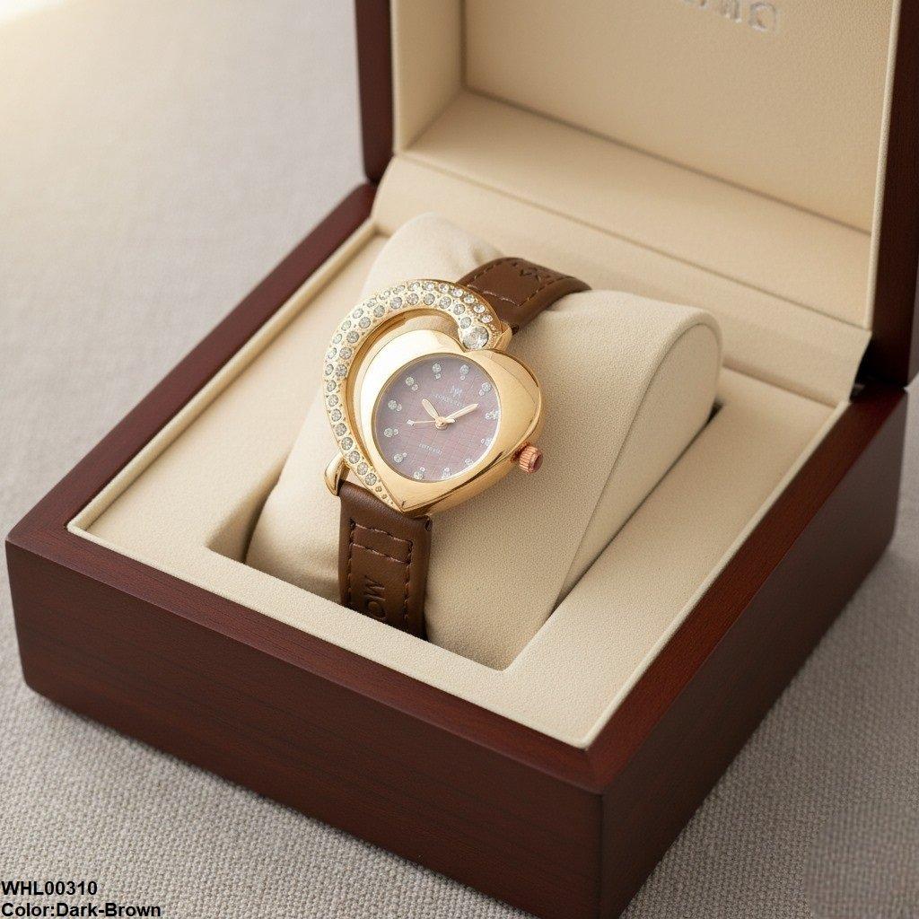 WHL00310 ZWA Heart Leather Strap Watch - WHL