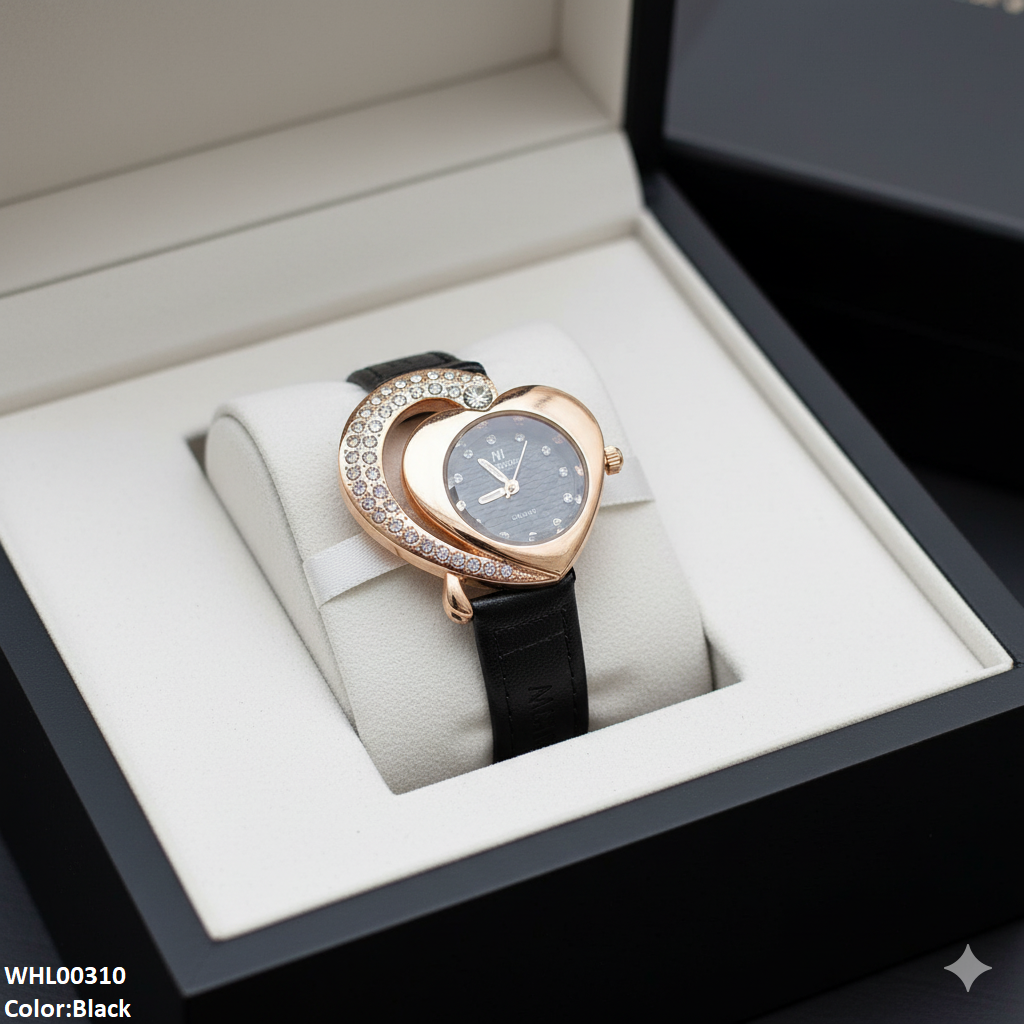 WHL00310 ZWA Heart Leather Strap Watch - WHL