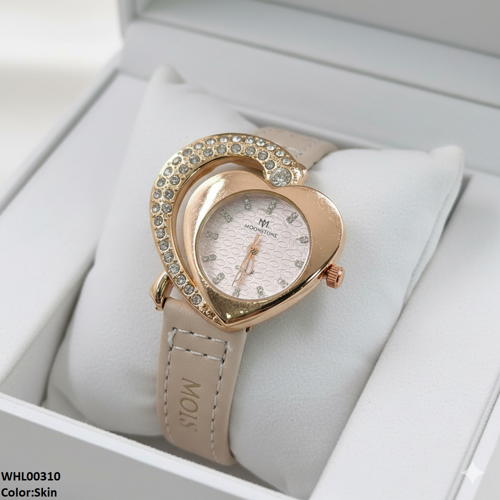 WHL00310 ZWA Heart Leather Strap Watch - WHL