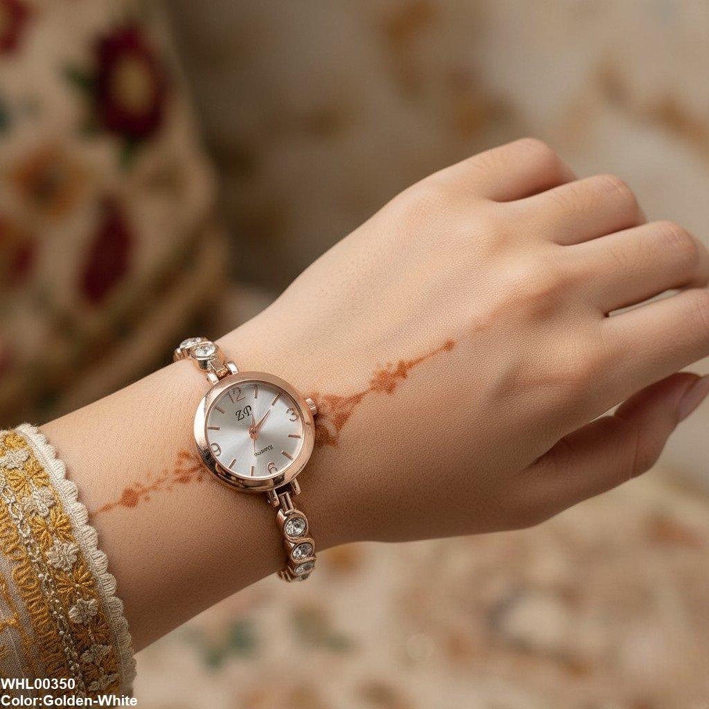 WHL00350 ZWA Round Stone Chain Linked Women's Watch - WHL