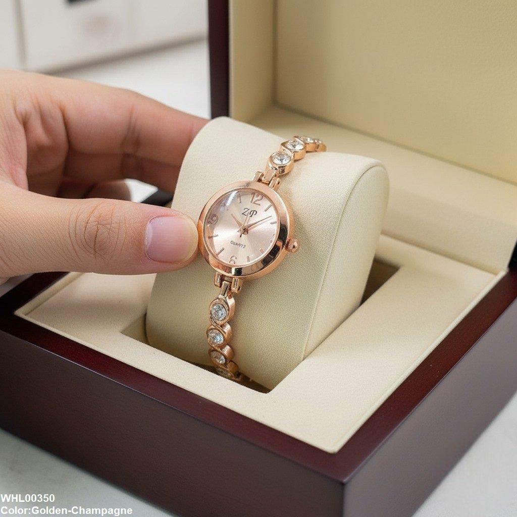 WHL00350 ZWA Round Stone Chain Linked Women's Watch - WHL