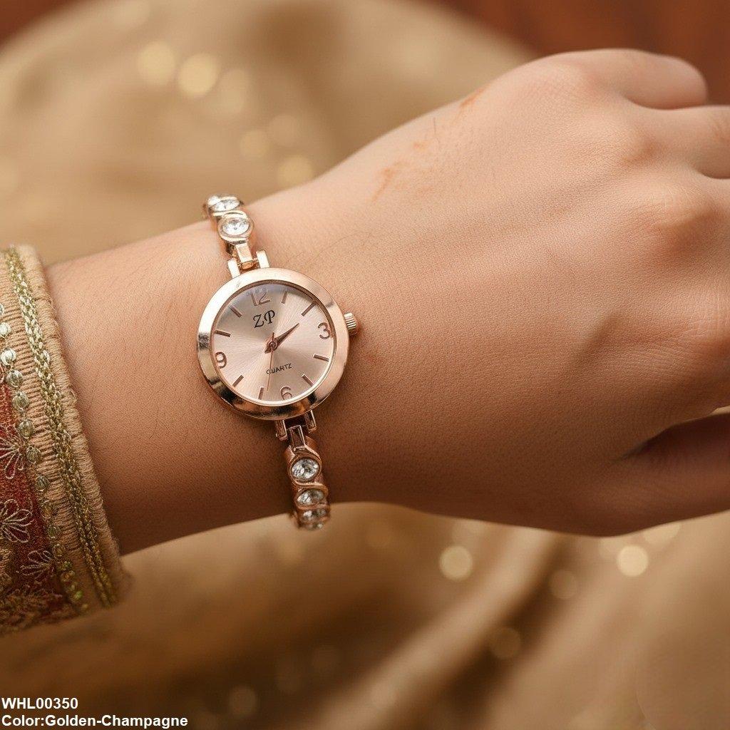 WHL00350 ZWA Round Stone Chain Linked Women's Watch - WHL