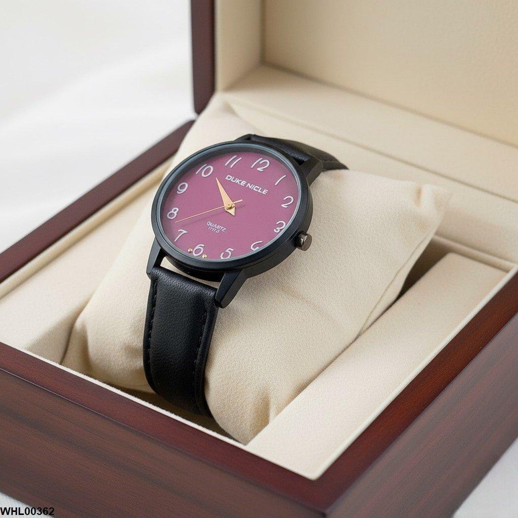 WHL00362 ZWA Round Maroon Dial Women's Watch - WHL