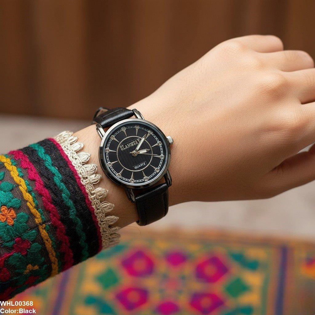 WHL00368 IWA Round Black Bezel Dial Unisex Watch - WHL