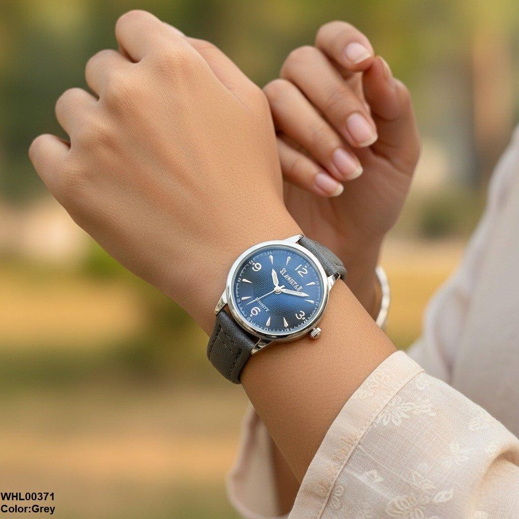 WHL00371 IWA Imp Round Dial Unisex Leather Strap Watch - WHL