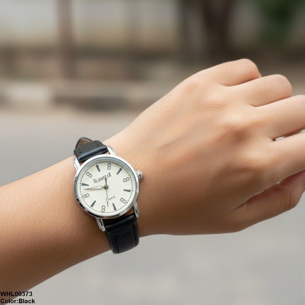 WHL00373 IWA Round Double Stone White Dial Unisex Watch - WHL