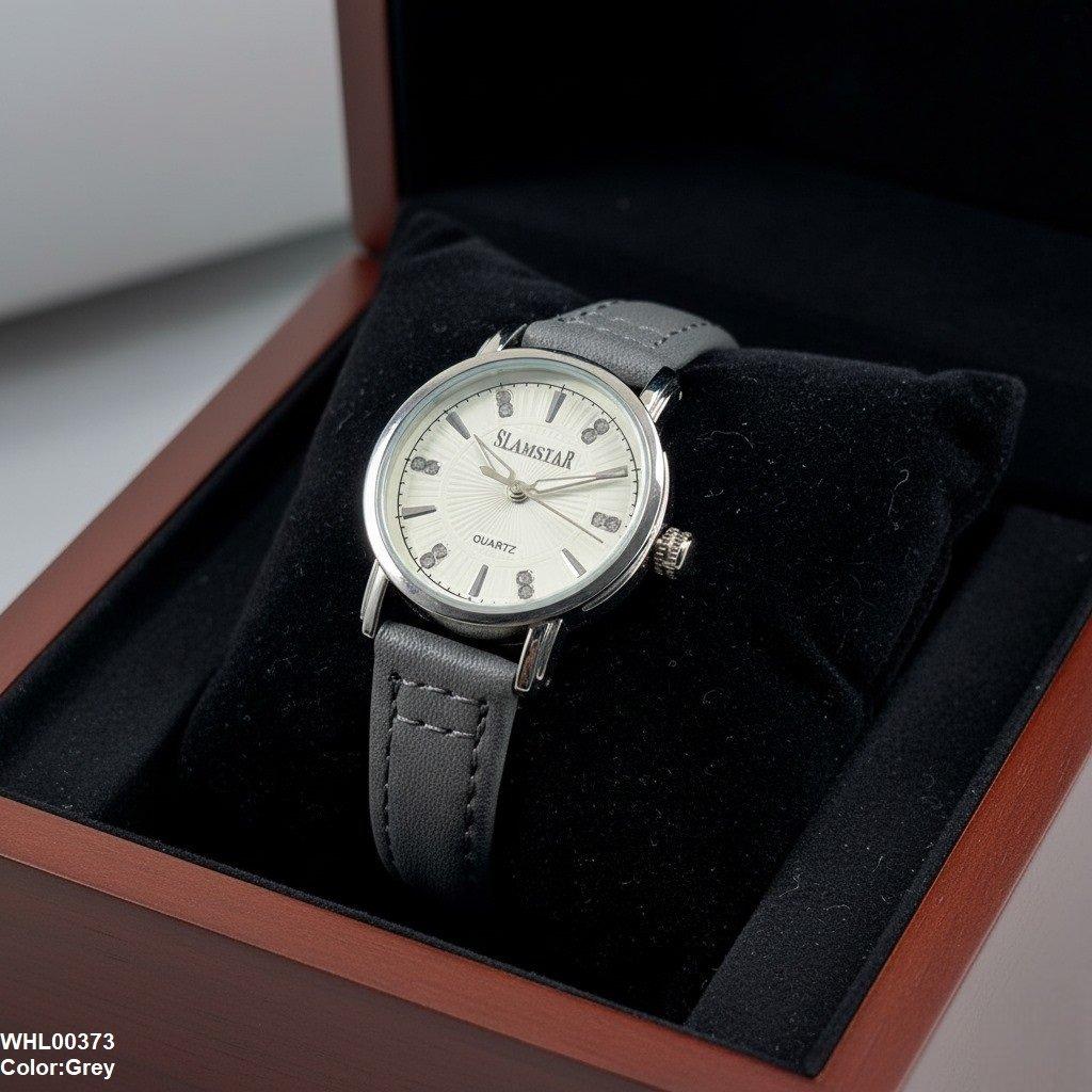 WHL00373 IWA Round Double Stone White Dial Unisex Watch - WHL