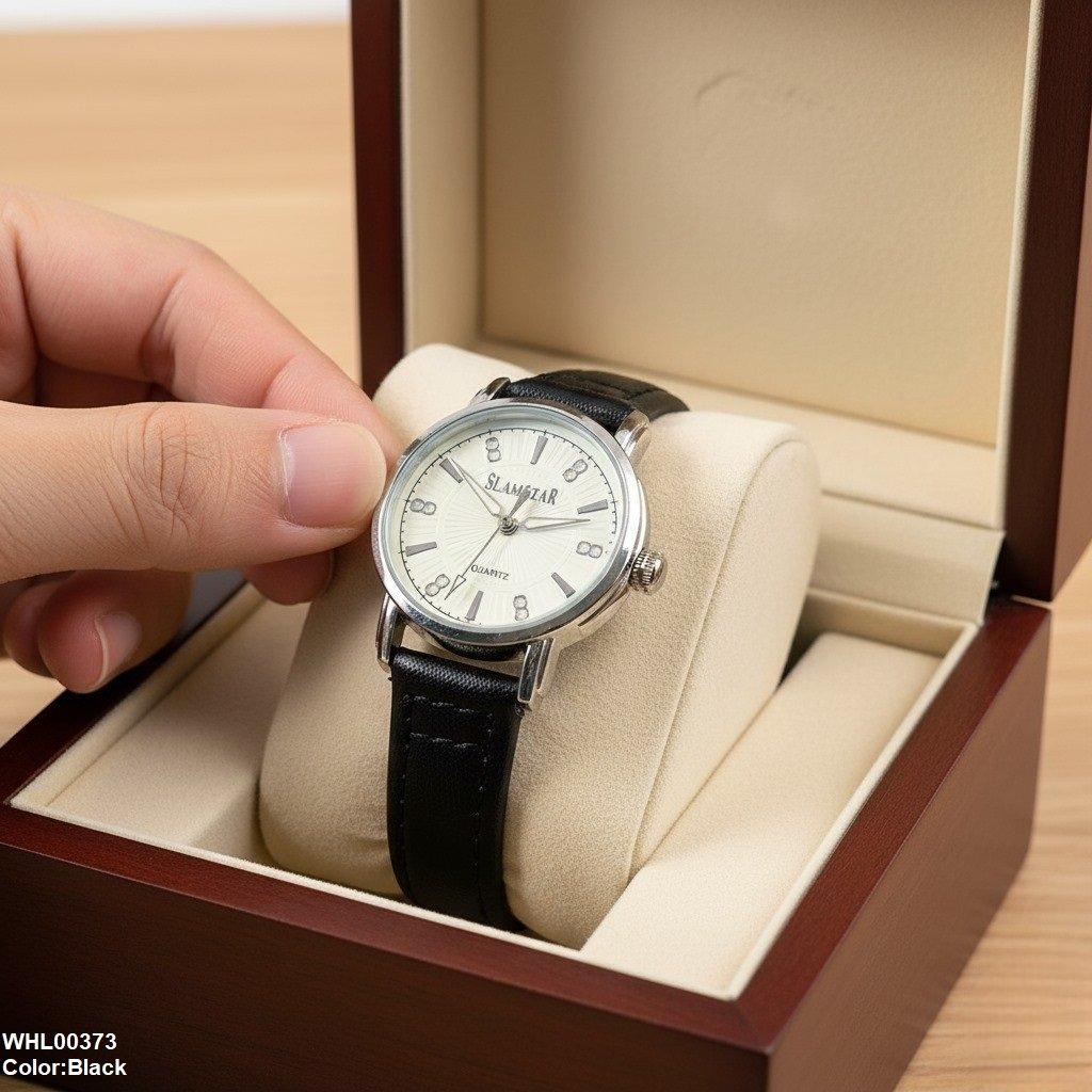 WHL00373 IWA Round Double Stone White Dial Unisex Watch - WHL