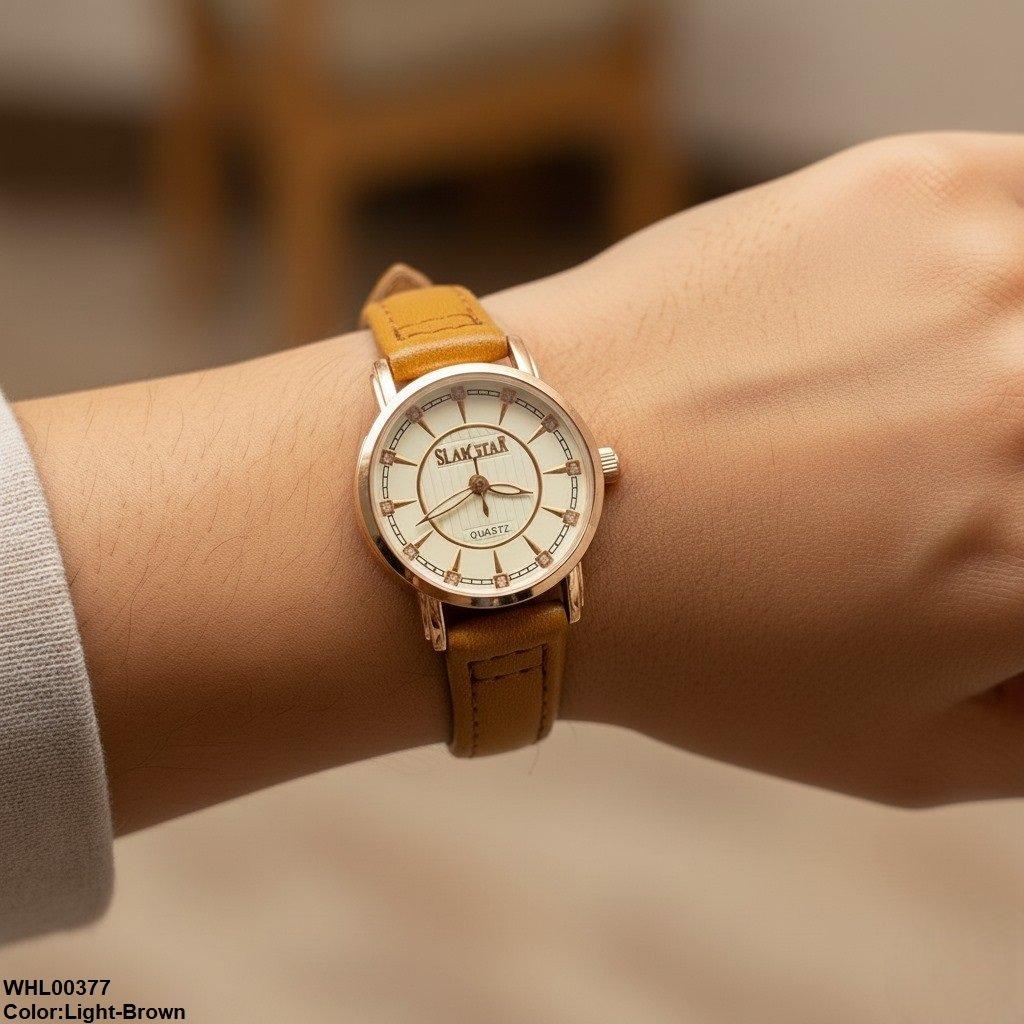 WHL00377 IWA Round Stone White Dial Unisex Watch - WHL