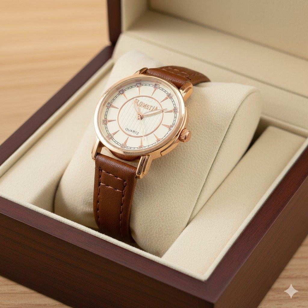 WHL00377 IWA Round Stone White Dial Unisex Watch - WHL