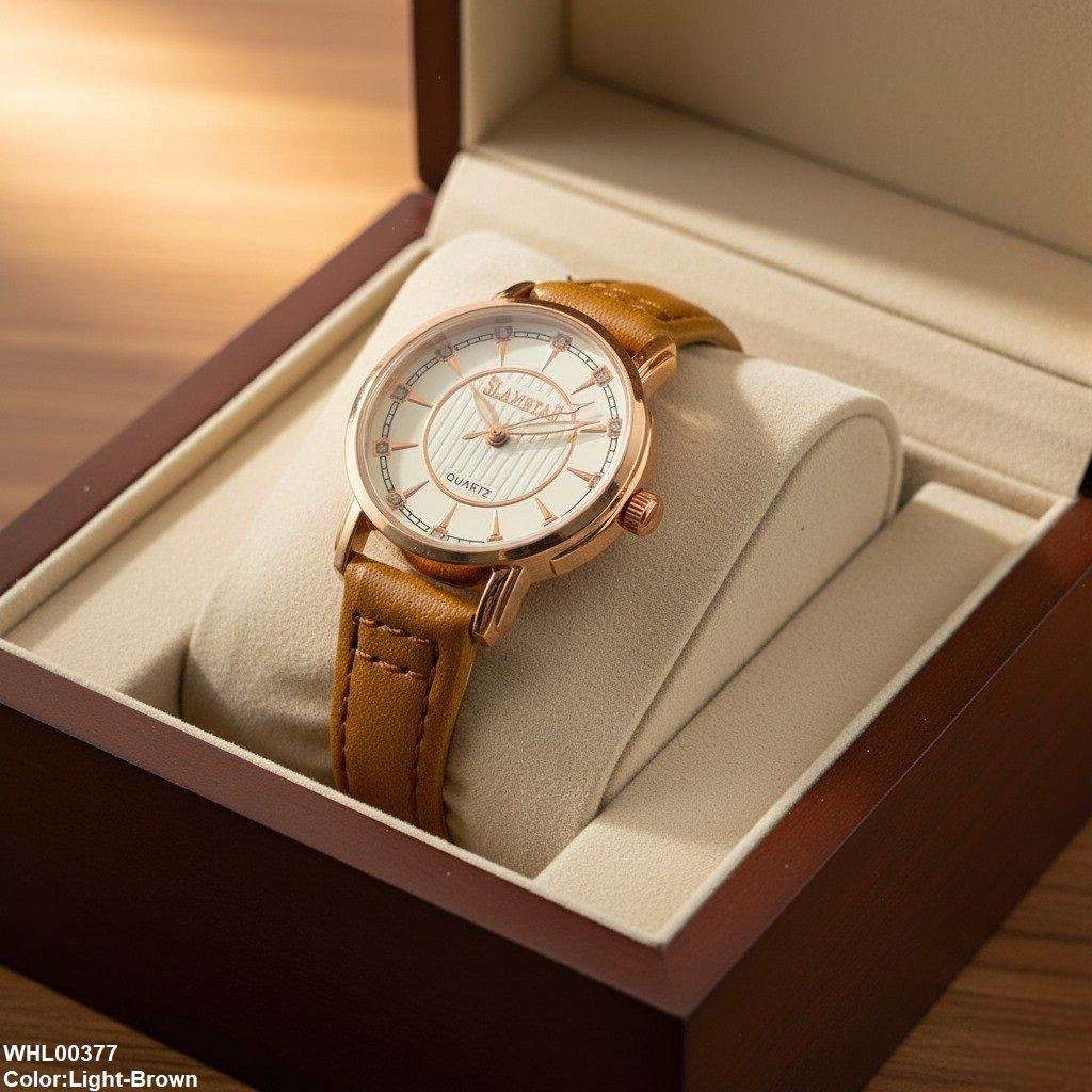 WHL00377 IWA Round Stone White Dial Unisex Watch - WHL