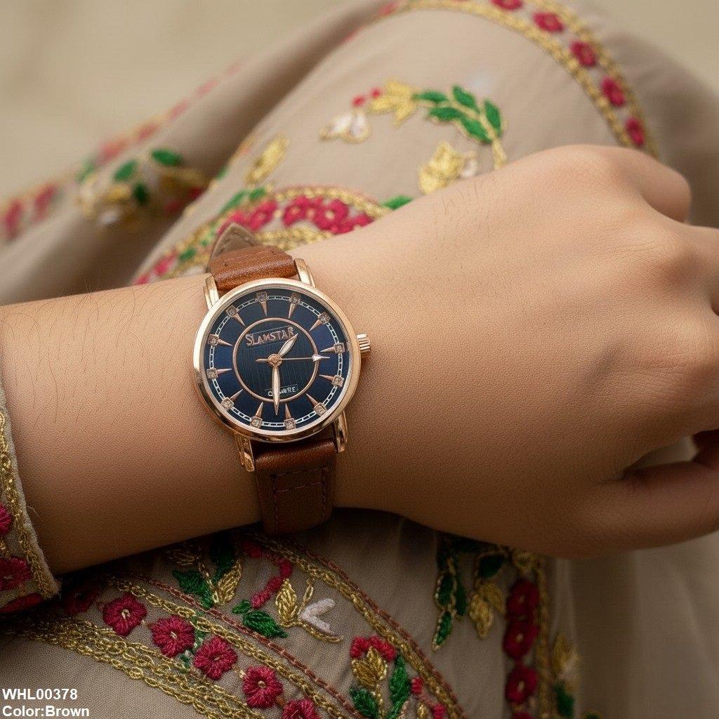 WHL00378 IWA Round Stone Dial Women's Watch - WHL