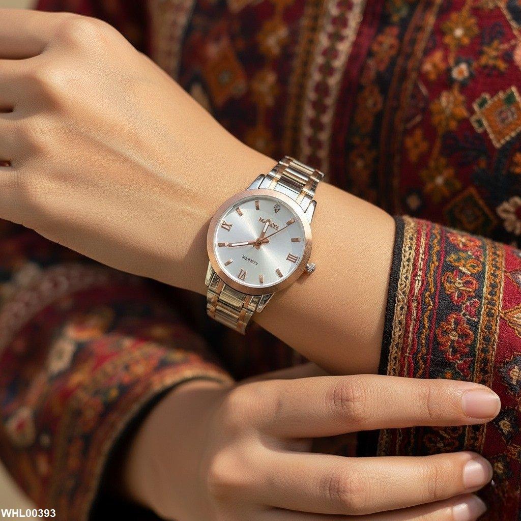 WHL00393 IWA Round Bezel Dial Linked Chain Women's Watch - WHL