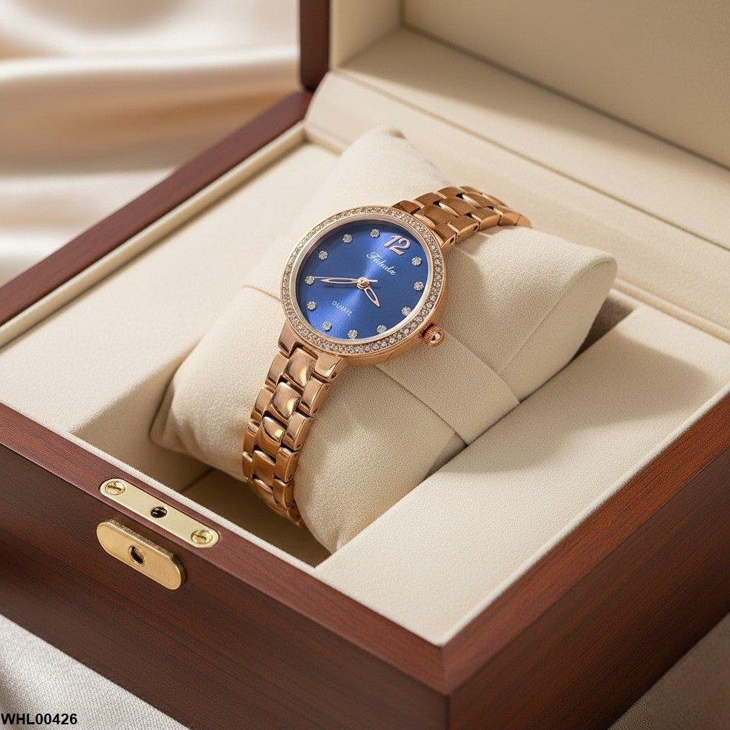 WHL00426 IWA Round Rhinestone Bezel Women's Watch - WHL