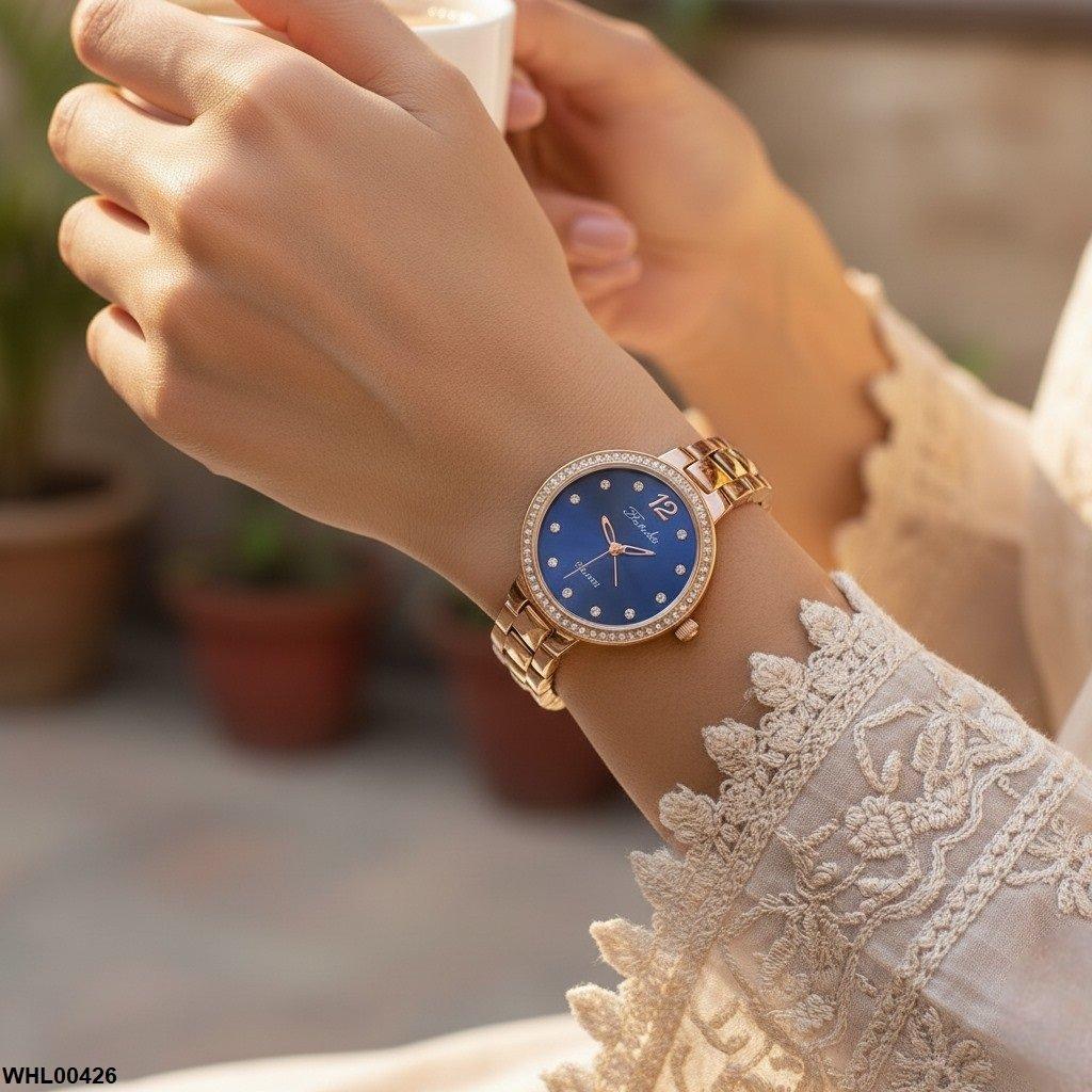 WHL00426 IWA Round Rhinestone Bezel Women's Watch - WHL