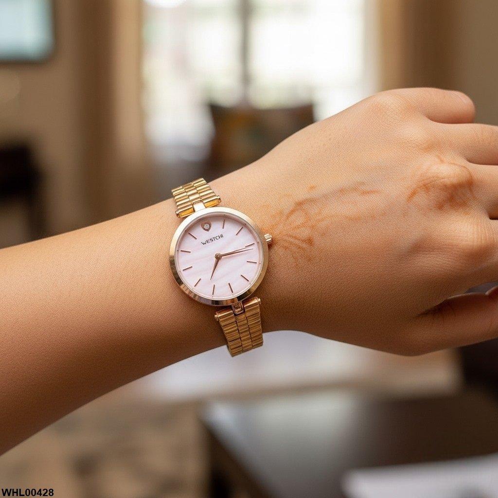 WHL00428 IWA Round Heart Stone Dial Women's Watch - WHL