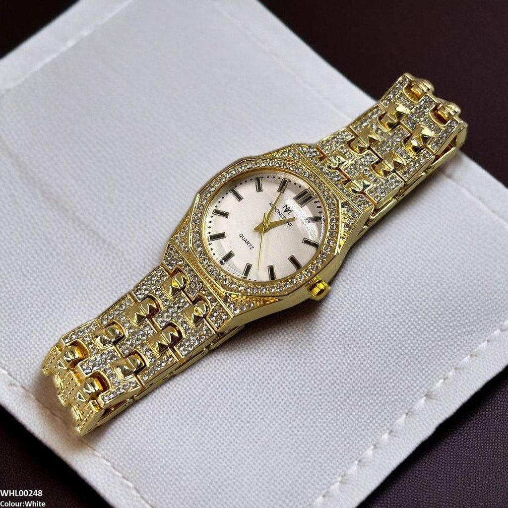 WHL00248 BWS Shine Dial Rocks Bezel Watch - WHL