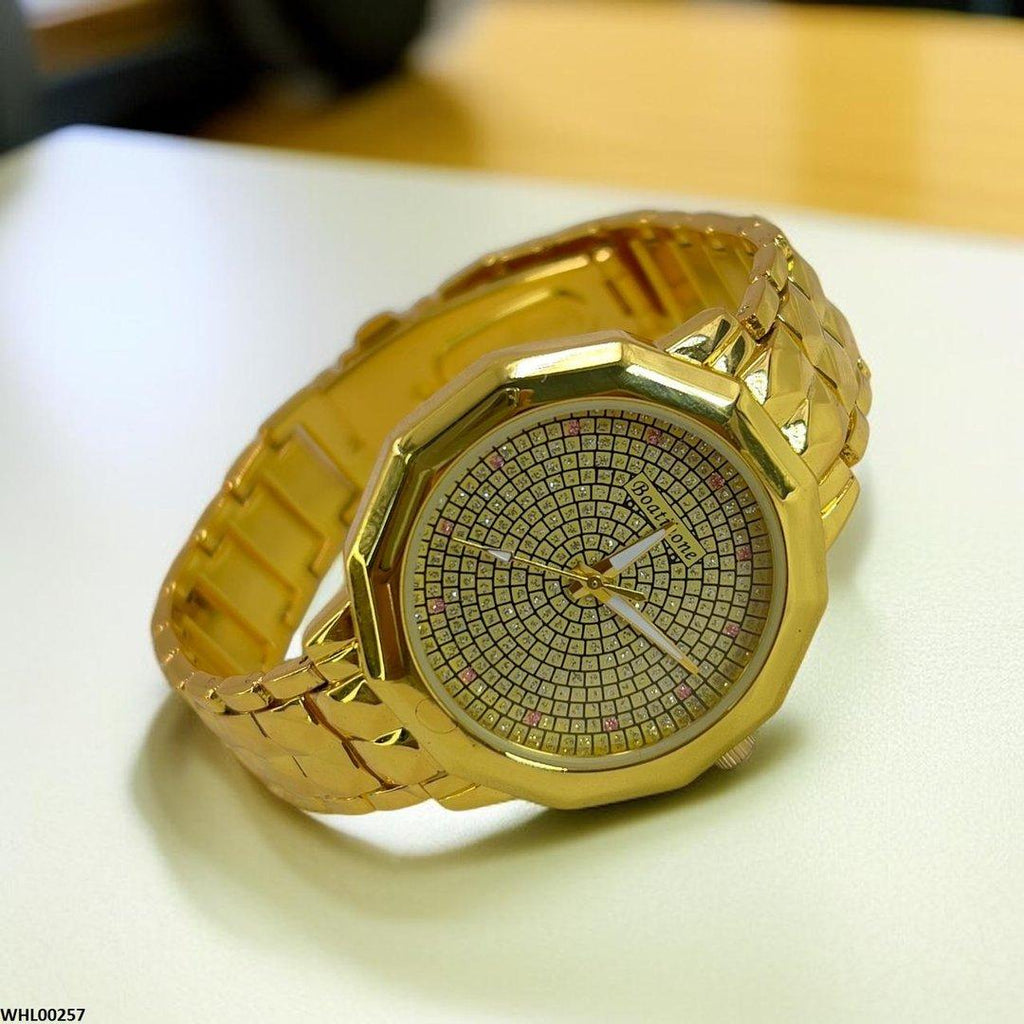 WHL00257 IWA Small Square Dial Diamond Patterned Braclet Watch - WHL