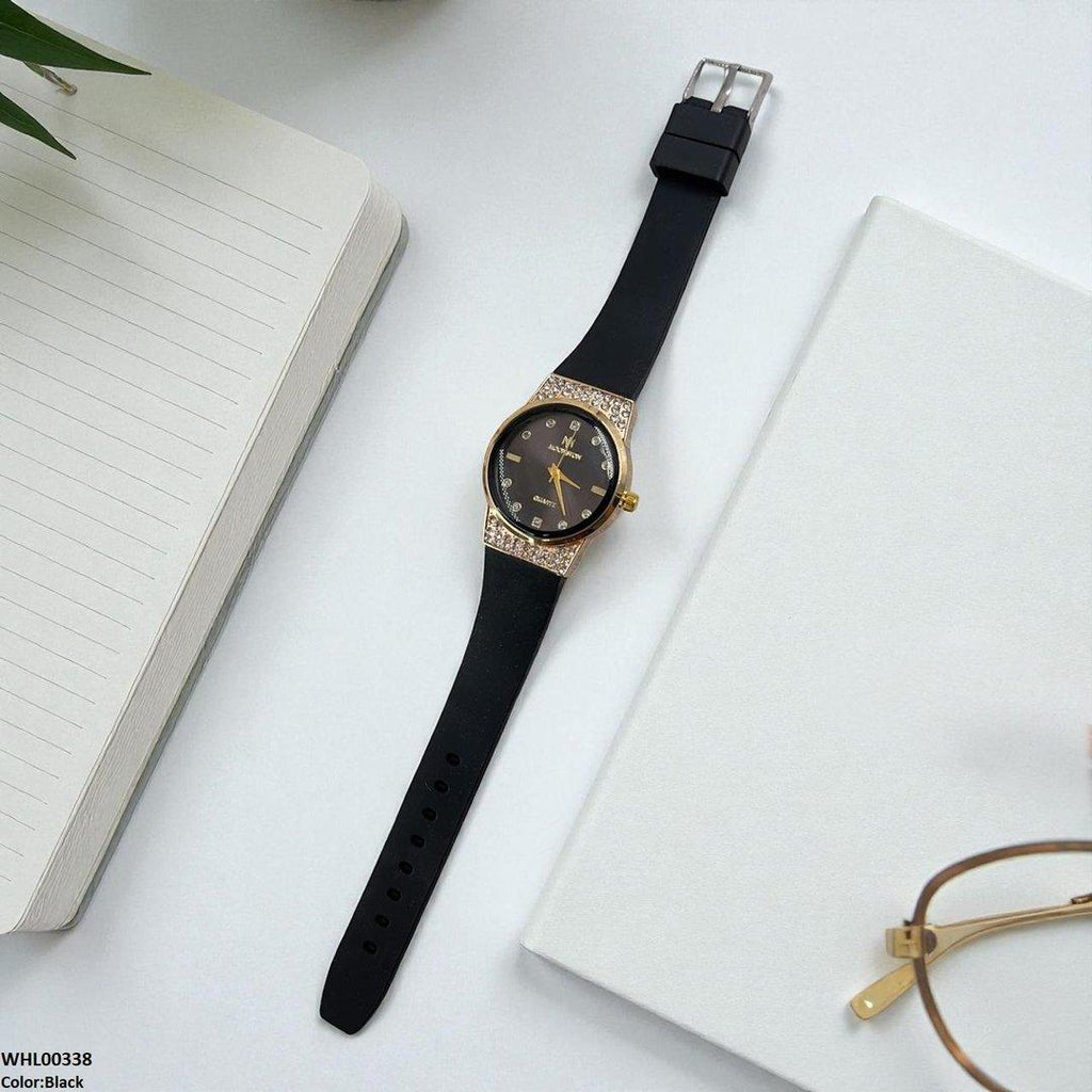 WHL00338 BWS Round Stone Dial Watch - WHL