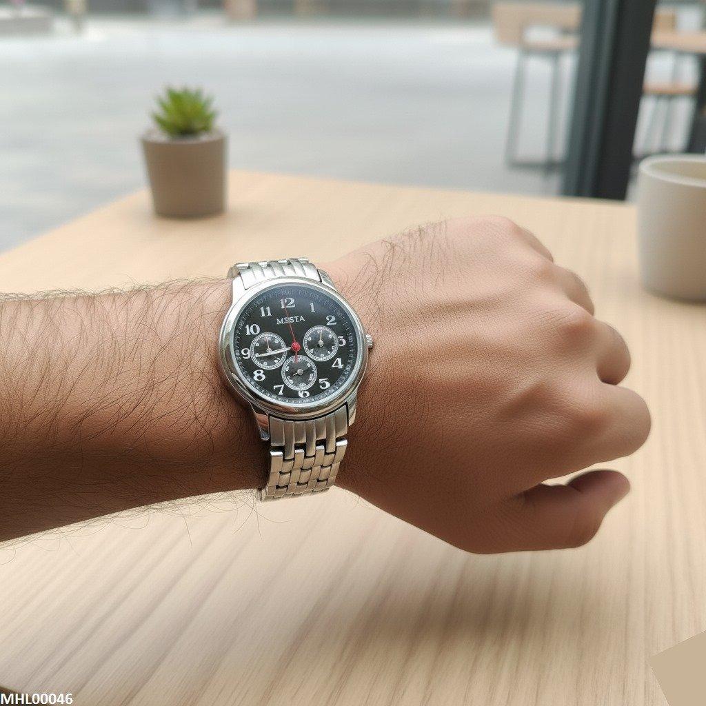 MHL00046 IWA Round Analog Black Dial Men's Watch - MHL