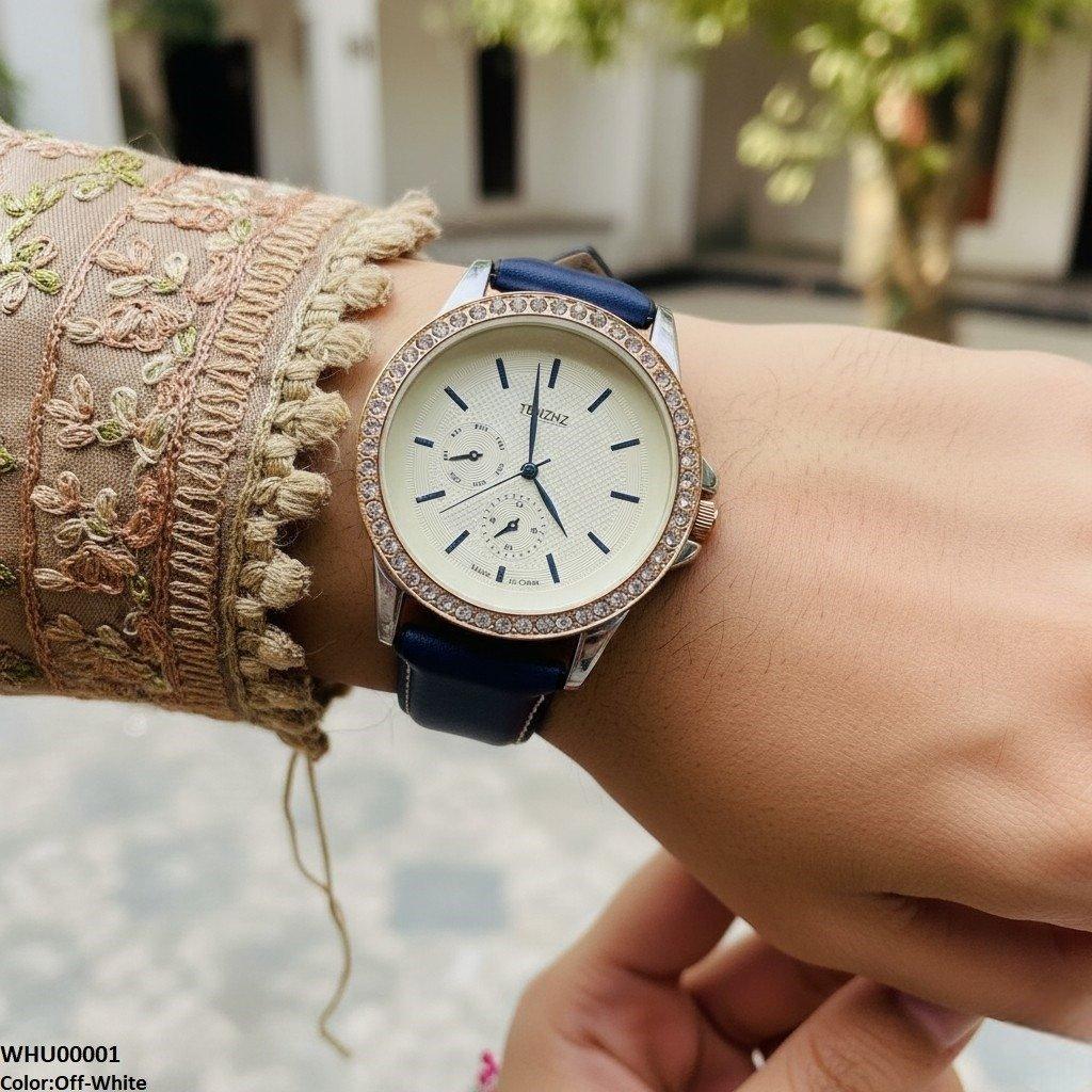 WHU00001 IWA Round Stone Dial Unisex Watch - WHU