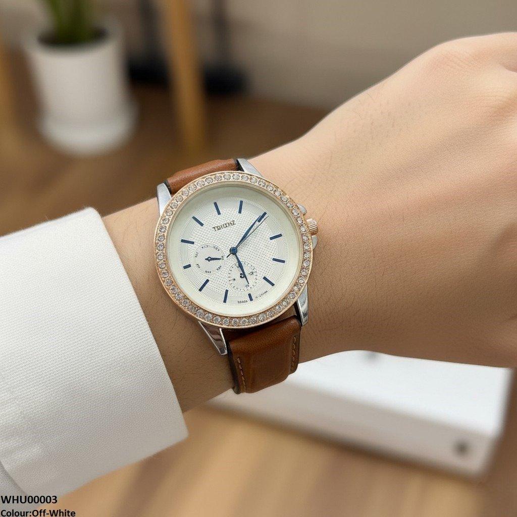 WHU00003 IWA Round  Bezal Stone Unisex Watch - WHU