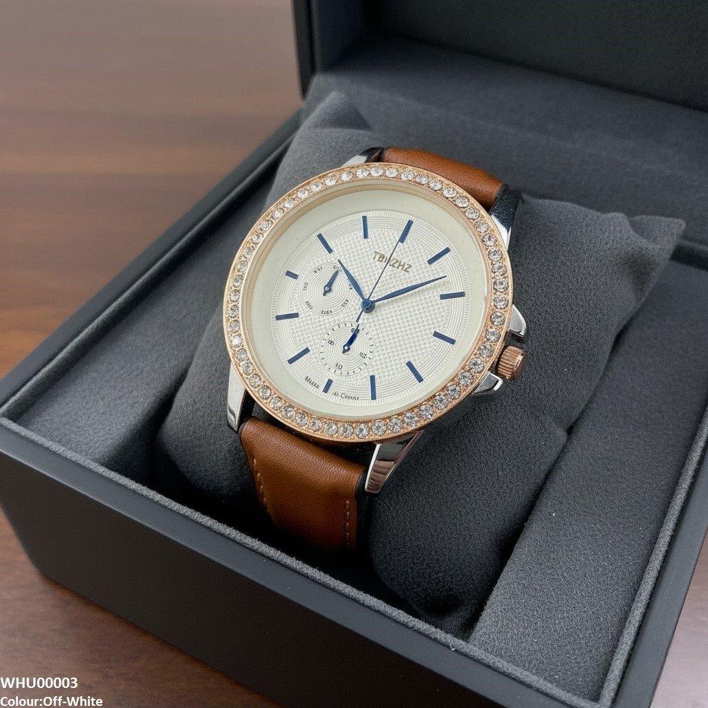 WHU00003 IWA Round  Bezal Stone Unisex Watch - WHU