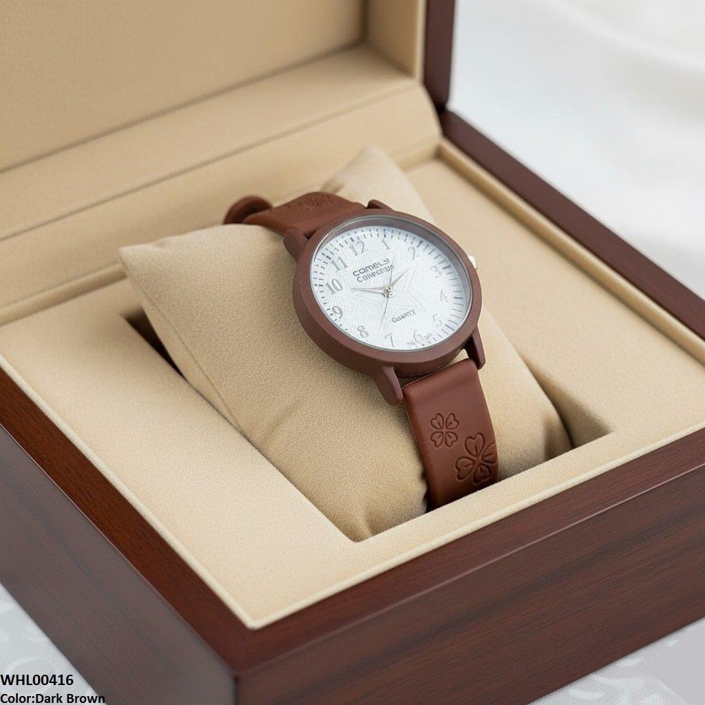 WHL00416 IWA Star White Dial Rubber Strap Women's Watch - WHL